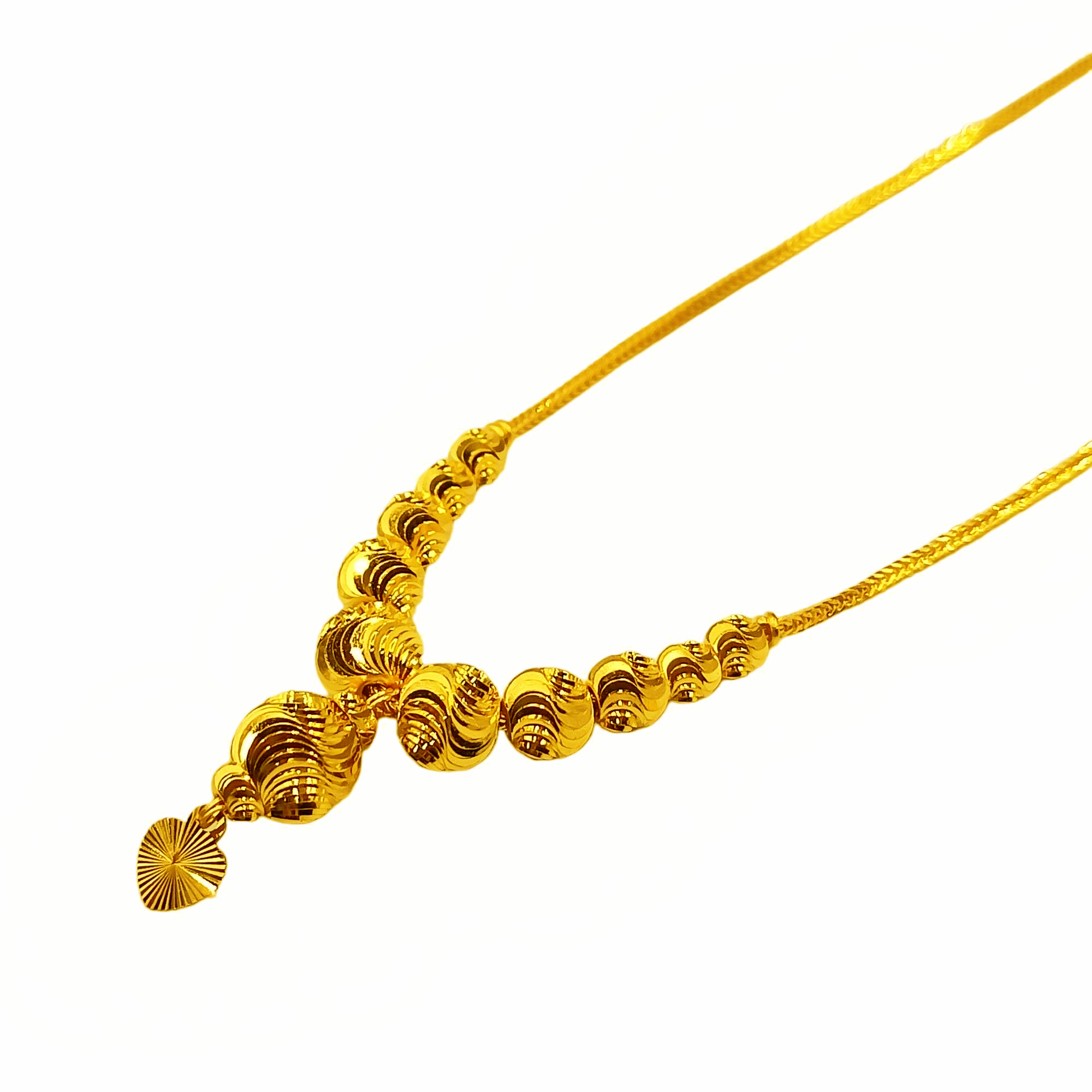 916 Gold Dangling Ball Necklace - Image 2