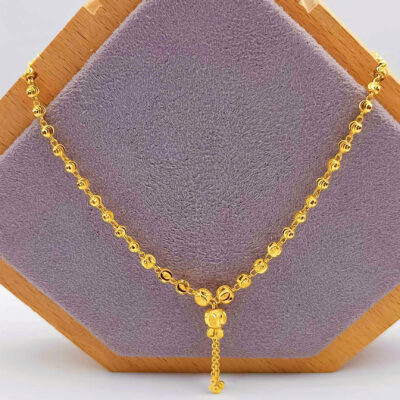 916 Gold Dangling Ball Necklace