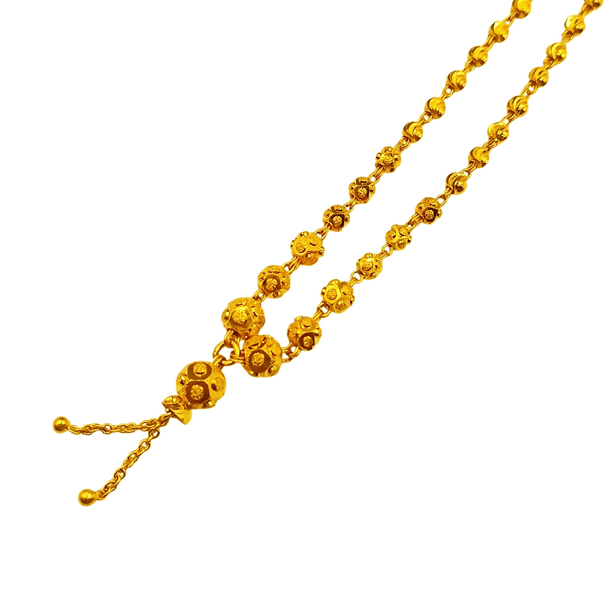 916 Gold Dangling Dubai Ball Necklace - Image 2