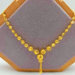 916 Gold Dangling Dubai Ball Necklace