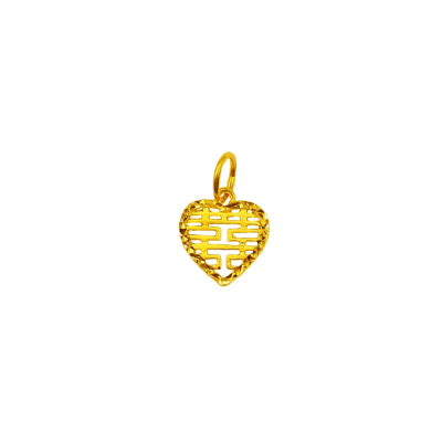 916 Gold Double Happiness Pendant