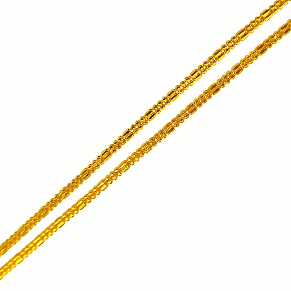916 Gold Round Cylinder Chain (2mm) - Image 2