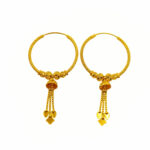 916 Gold Jimiki Hoop Earrings