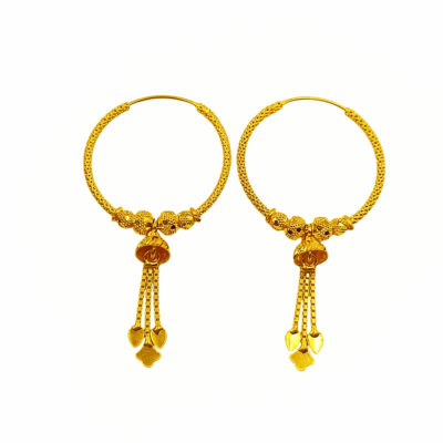 916 Gold Jimiki Hoop Earrings