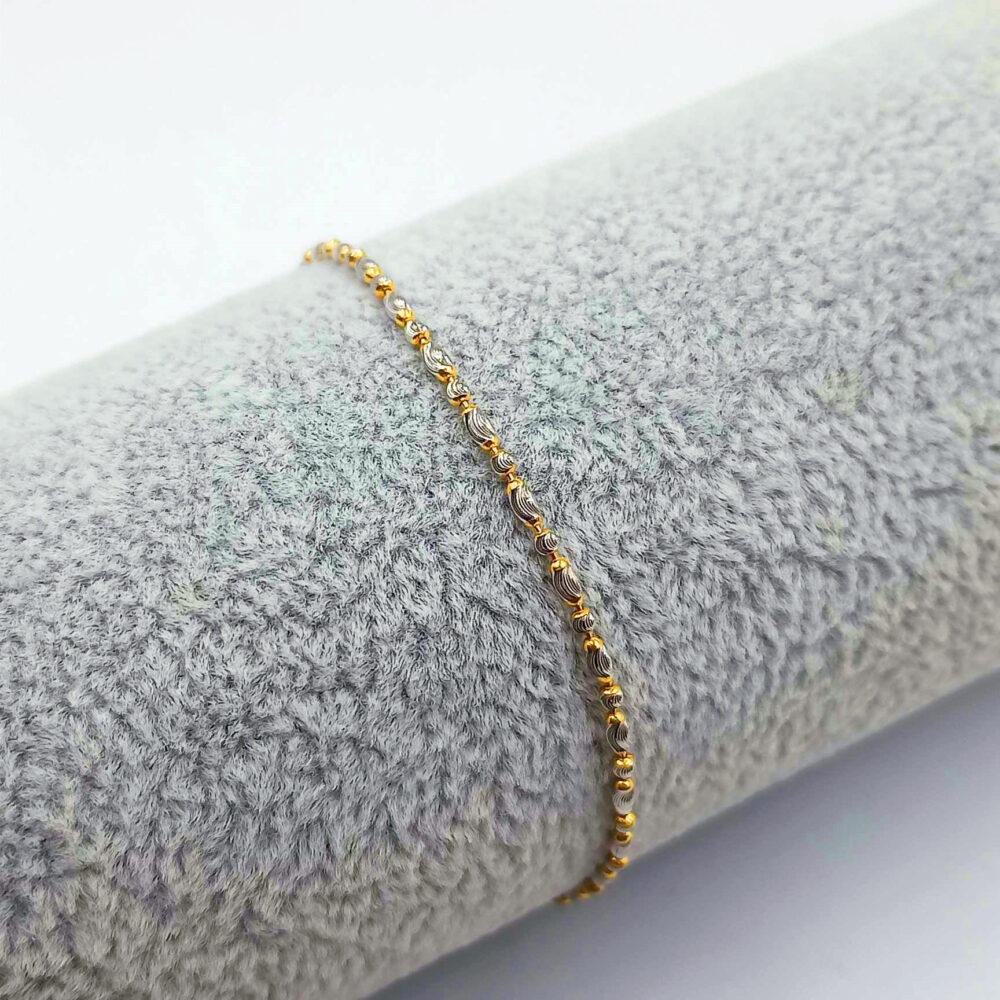 916 Gold Two Tone Ball Bracelet - Image 3
