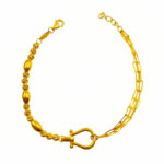916 Gold Layered Bead Horseshoe Bracelet