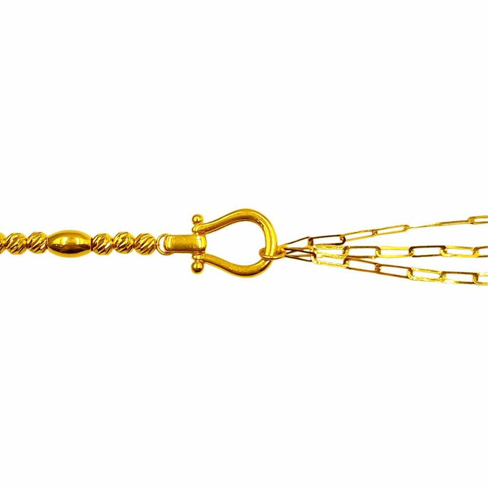 916 Gold Layered Bead Horseshoe Bracelet - Image 2