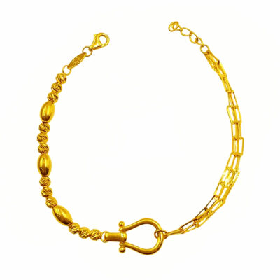 916 Gold Layered Bead Horseshoe Bracelet