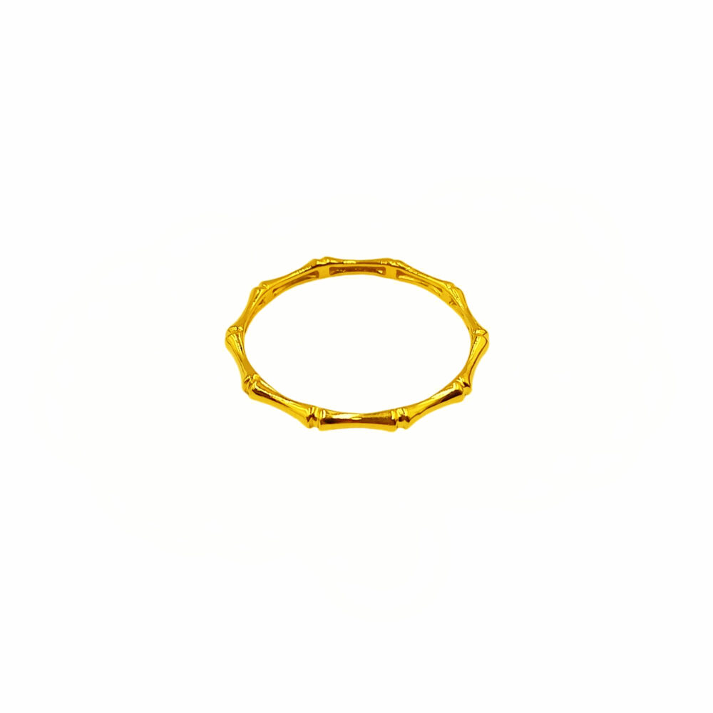 916 Gold Plain Bamboo Ring
