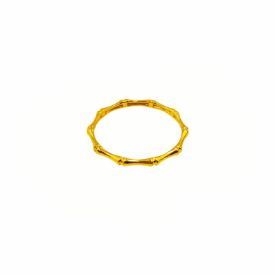 916 Gold Plain Bamboo Ring