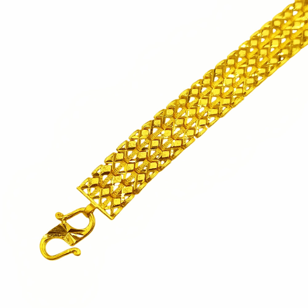 916 Gold Solid Men Bracelet (10mm) - Image 2