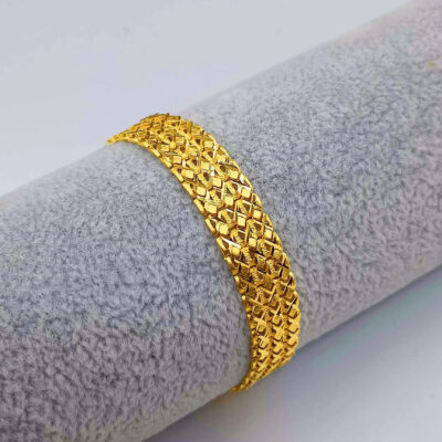916 Gold Solid Men Bracelet (10mm)