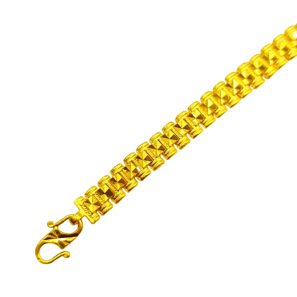 916 Gold Solid Men Bracelet ( 6mm ) - Image 2