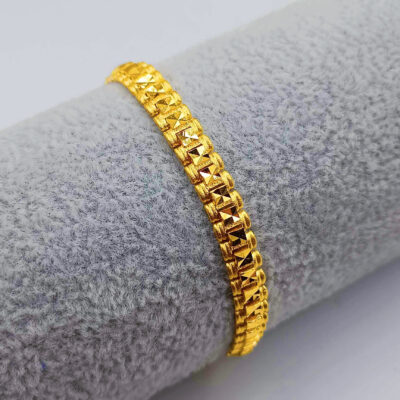 916 Gold Solid Men Bracelet ( 6mm )