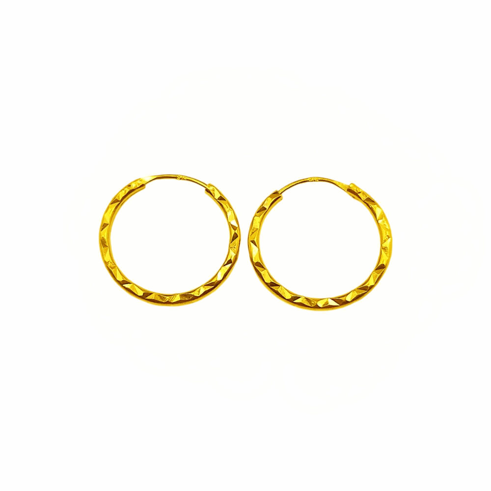916 Gold Casting Hoop Earrings ( 11mm | 12mm | 13mm | 16mm )