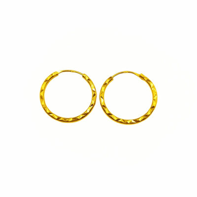 916 Gold Casting Hoop Earrings ( 11mm | 12mm | 13mm | 16mm )