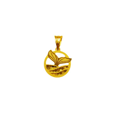 916 Gold Mermaid Tail Honeycomb Pendant