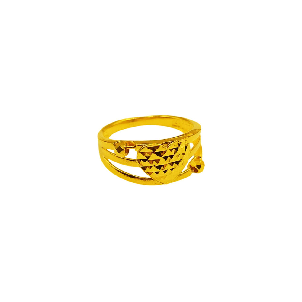 916 Gold Solo Heart Ring - Image 2