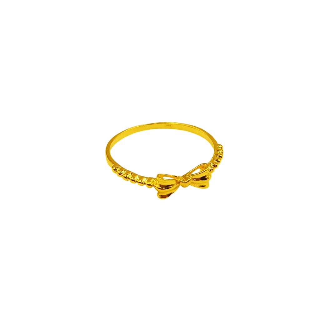 916 Gold Petite Ribbon Tie Ring - Image 2
