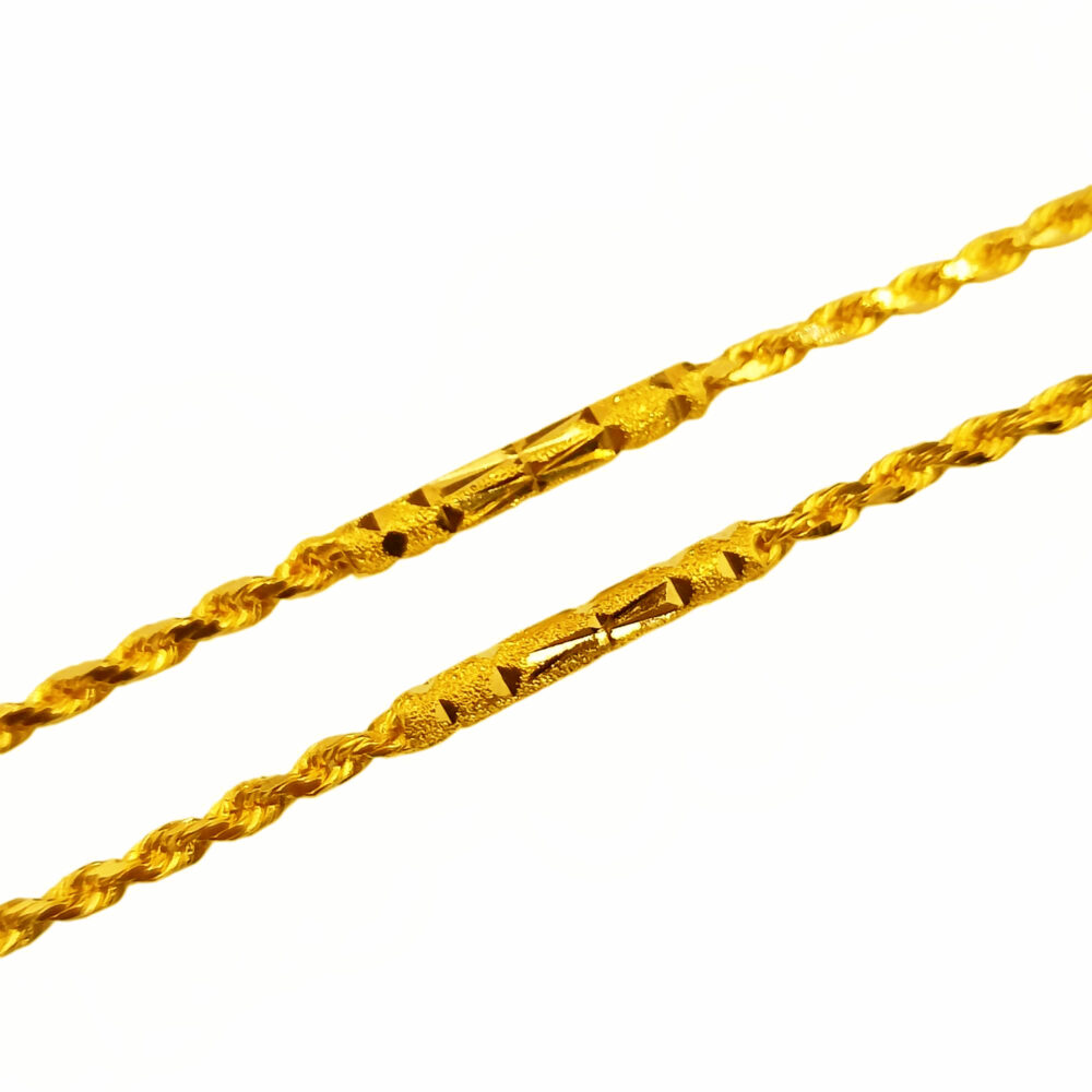 916 Gold Solid Barrel Rope Chain ( 16gm+ ) - Image 2
