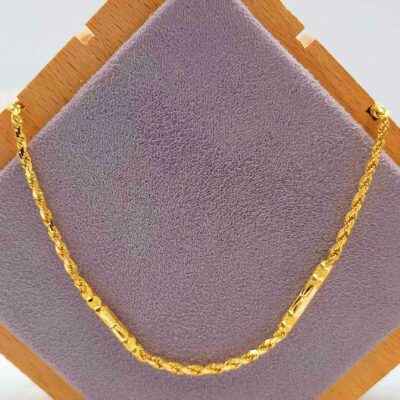 916 Gold Solid Barrel Rope Chain ( 16gm+ )