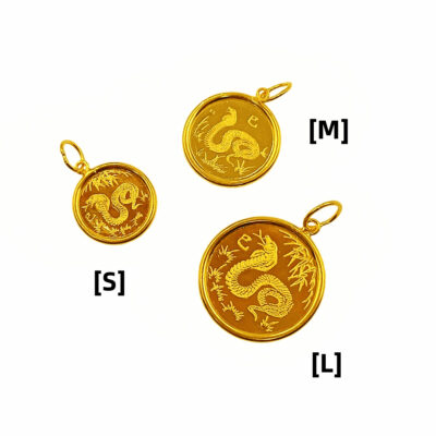 916 Gold Snake Coin Pendant
