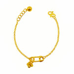 916 Gold Baby Bracelet ( Paperclip And Pacifier )