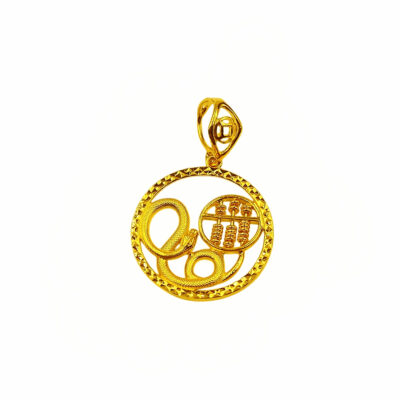 916 Gold Snake With Abacus Pendant