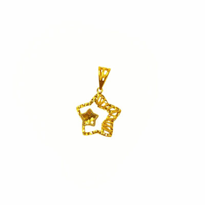 916 Gold Glitter Star Honeycomb Pendant
