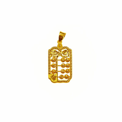 916 Gold Prosperity Abacus Pendant