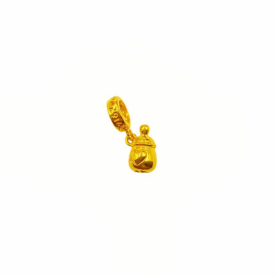916 Gold Milk Bottle Pendant Charm
