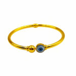 916 Gold Round Anti Evil Eyes Bangle (Synthetic Mother Of Pearl)