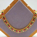 916 Gold Bombay Manga Mix Zirconia Necklace