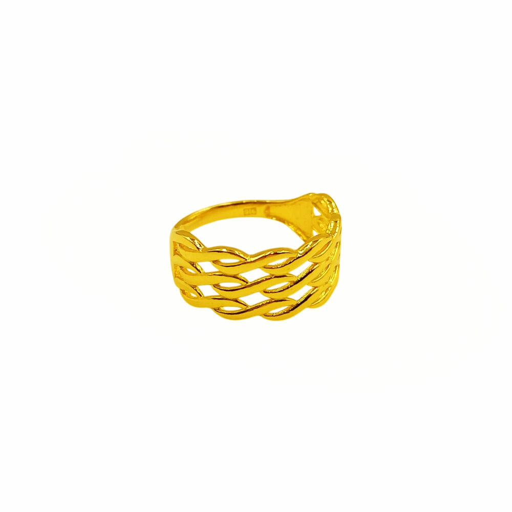 916 Gold Twisted Layered Ring - Image 2