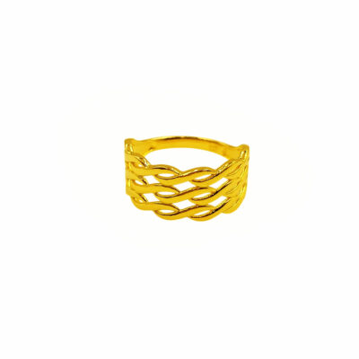 916 Gold Twisted Layered Ring