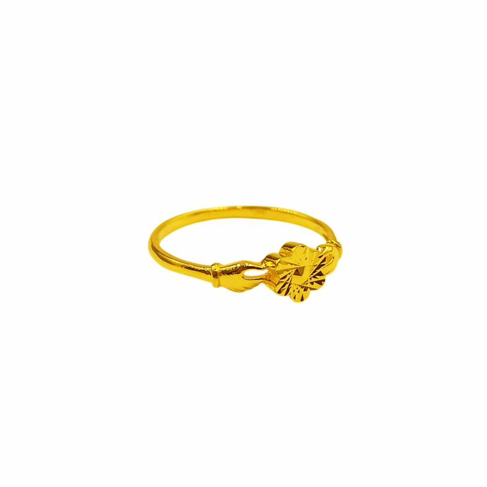 916 Gold Stylish Flower Ring - Image 2