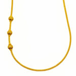 916 Gold Thali Chain With Mugappu ( 3 Golden Ball ) - 3 Pounds