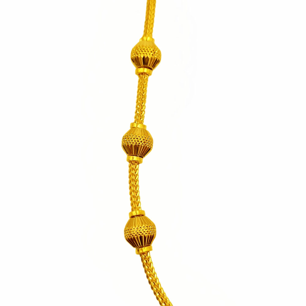 916 Gold Thali Chain With Mugappu ( 3 Golden Ball ) - 3 Pounds - Image 2