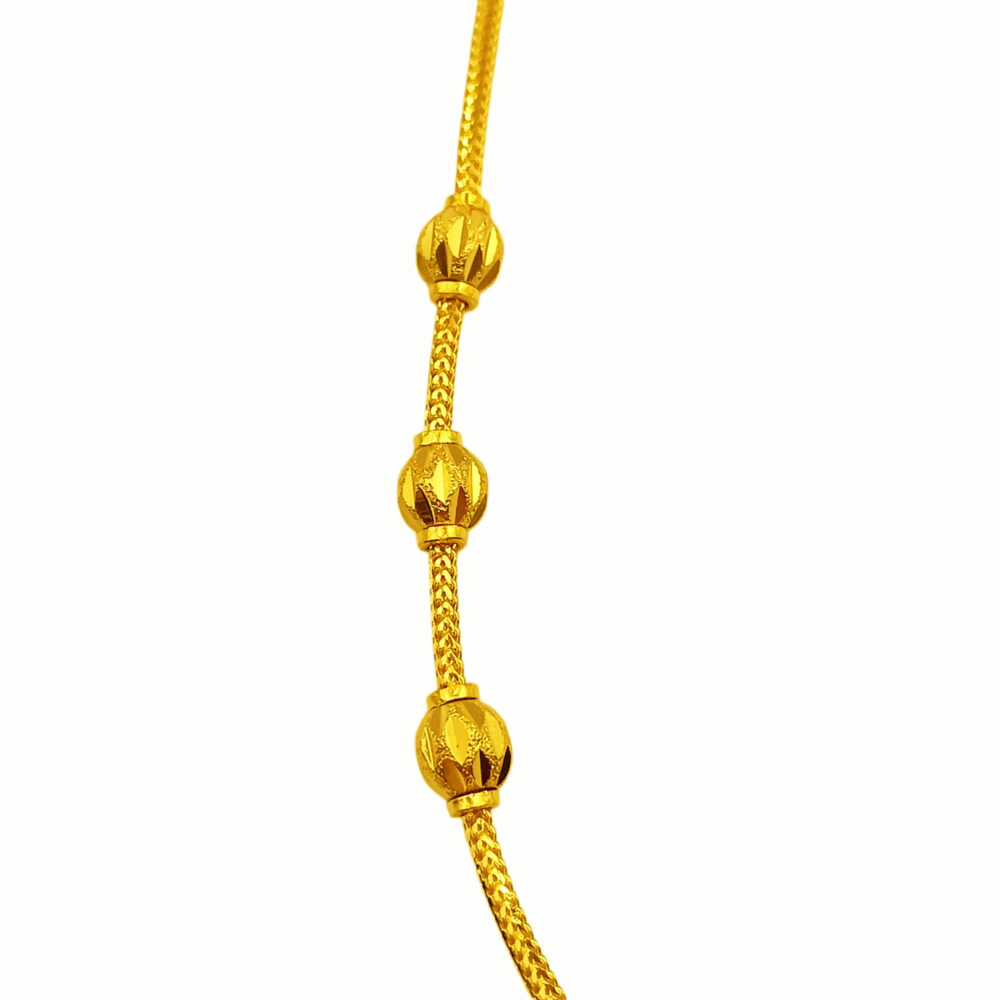 916 Gold Thali Chain With Mugappu ( 3 Golden Ball ) - 3 Pounds - Image 2
