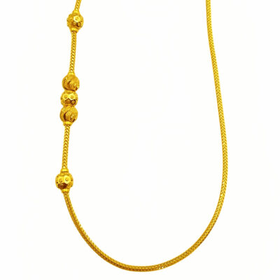 916 Gold Thali Chain With Mugappu ( Golden Ball ) - 3 Pounds