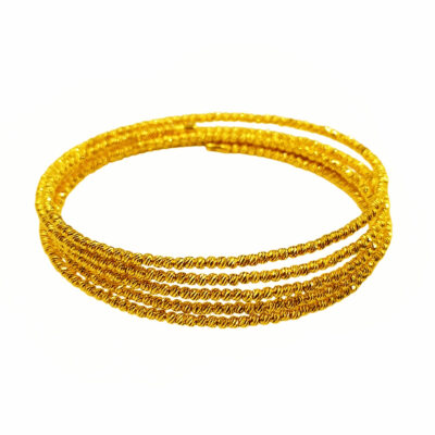 916 Gold 5 Layer Ball Spring Bangle