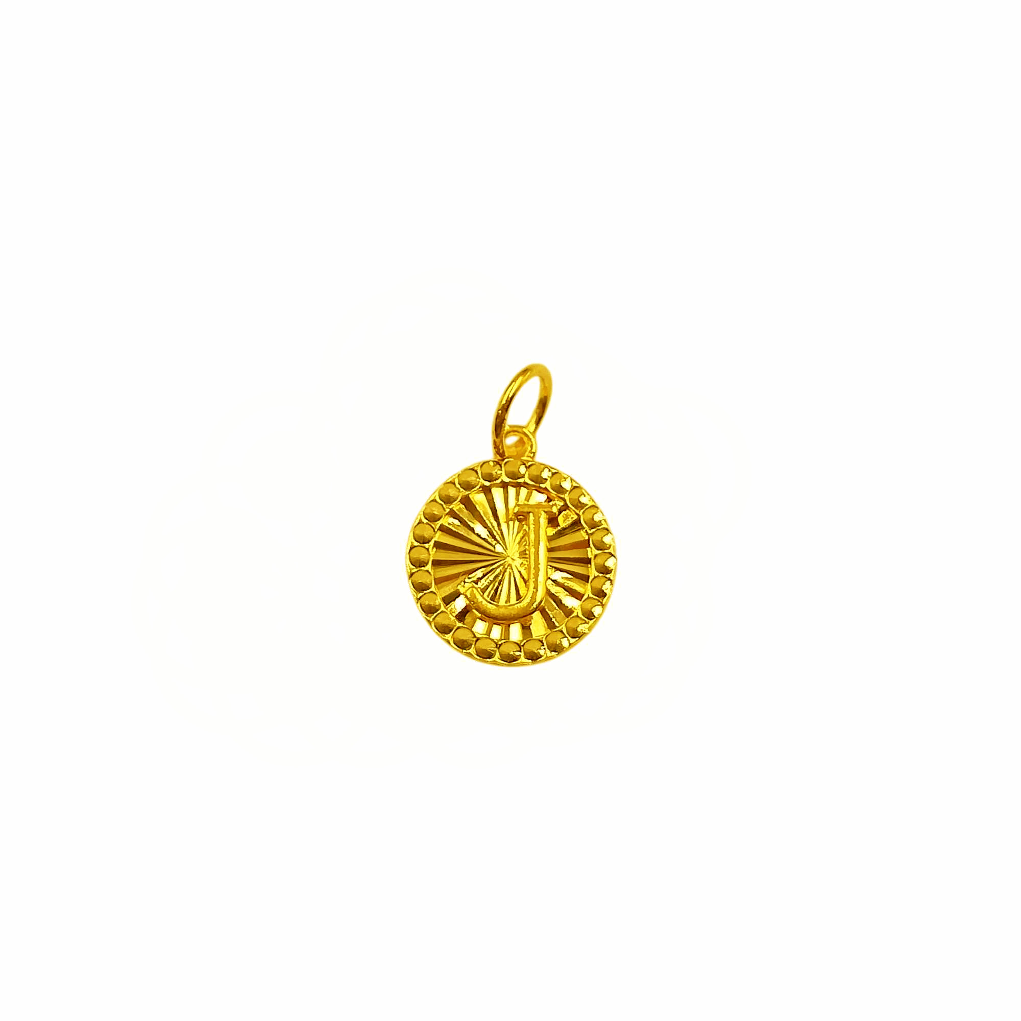 916 Gold Round Shape Intial Letter Pendant - Image 4