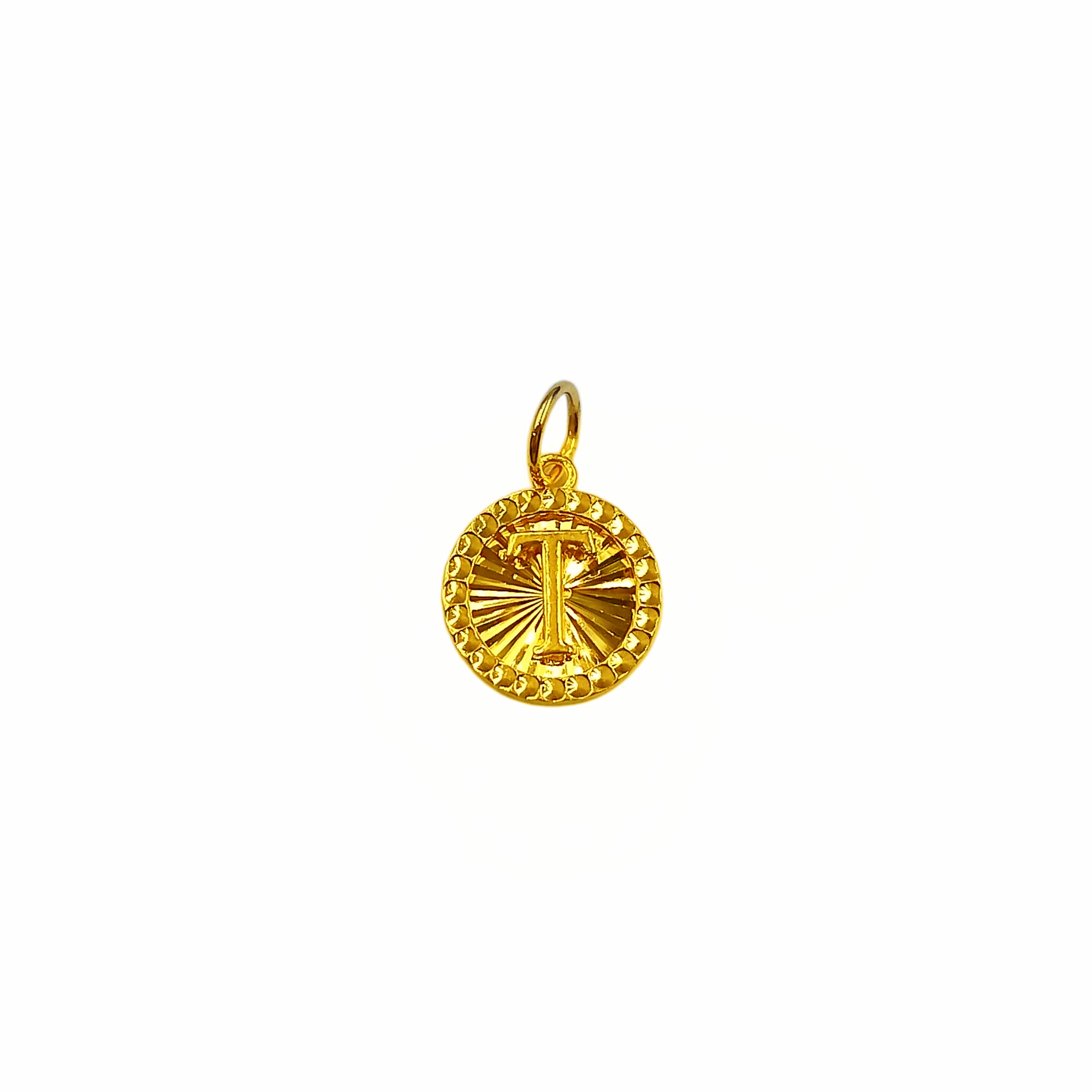916 Gold Round Shape Intial Letter Pendant - Image 11