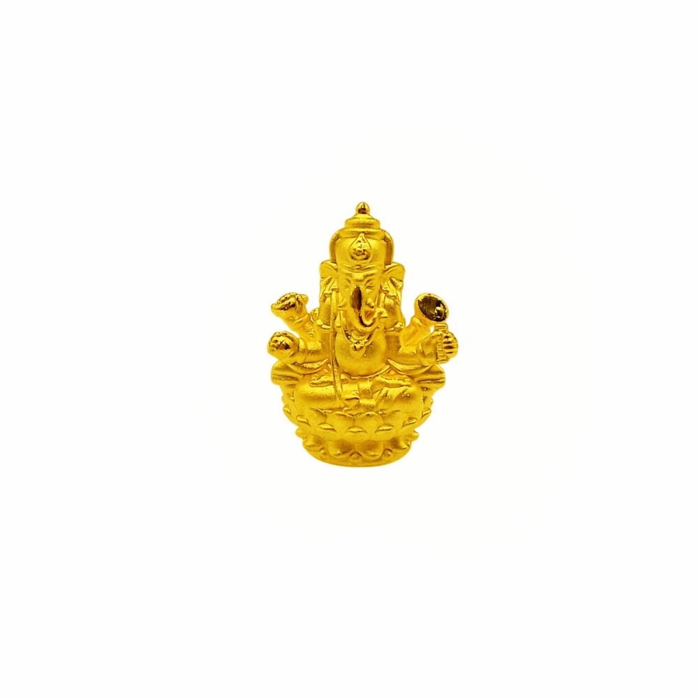 999 Pure Gold Ganesha Pendant Charm