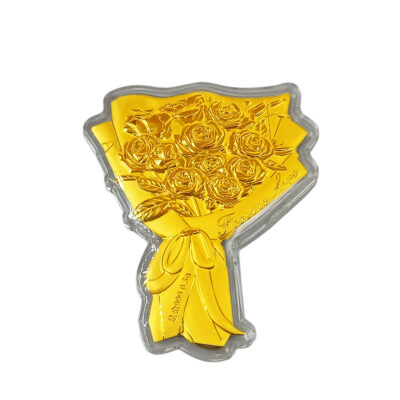 999 Pure Gold Note Blossoming Love Roses Bouquet ( 0.3gm )