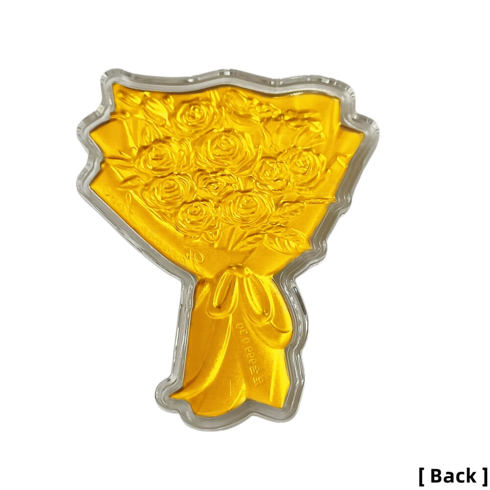 999 Pure Gold Note Blossoming Love Roses Bouquet ( 0.3gm ) - Image 2