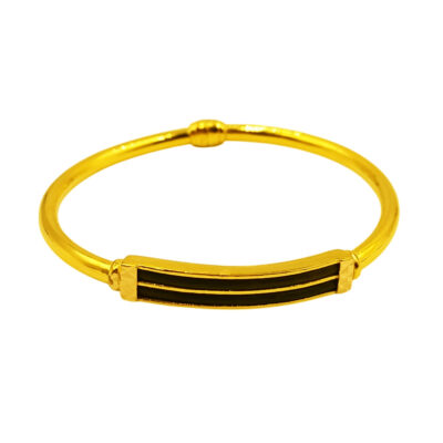 916 Gold 2 Layer Elephant Hair Bangle