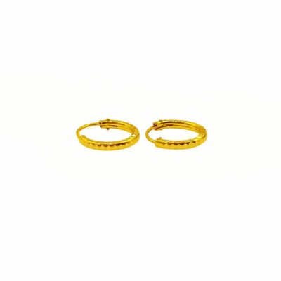 916 Gold Casting Hoop Earrings ( Light Weight )