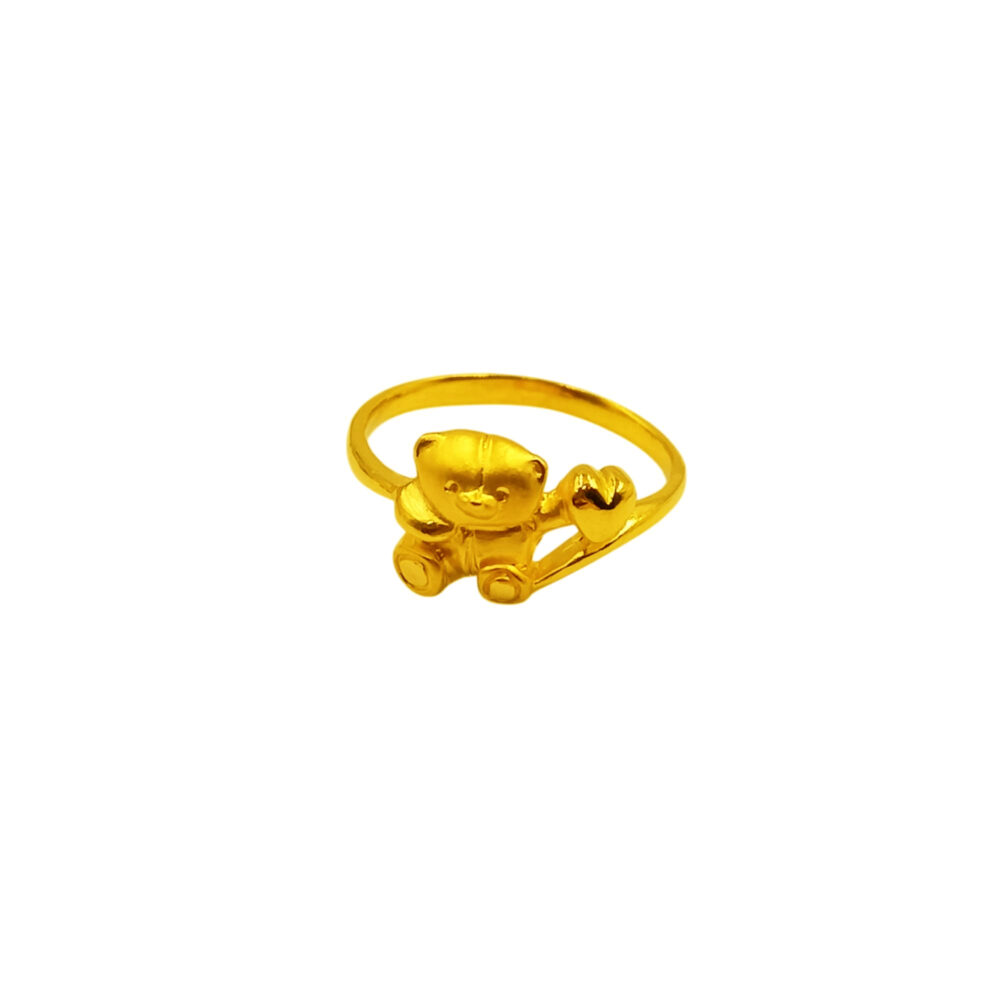916 Gold Lovely Bear Ring