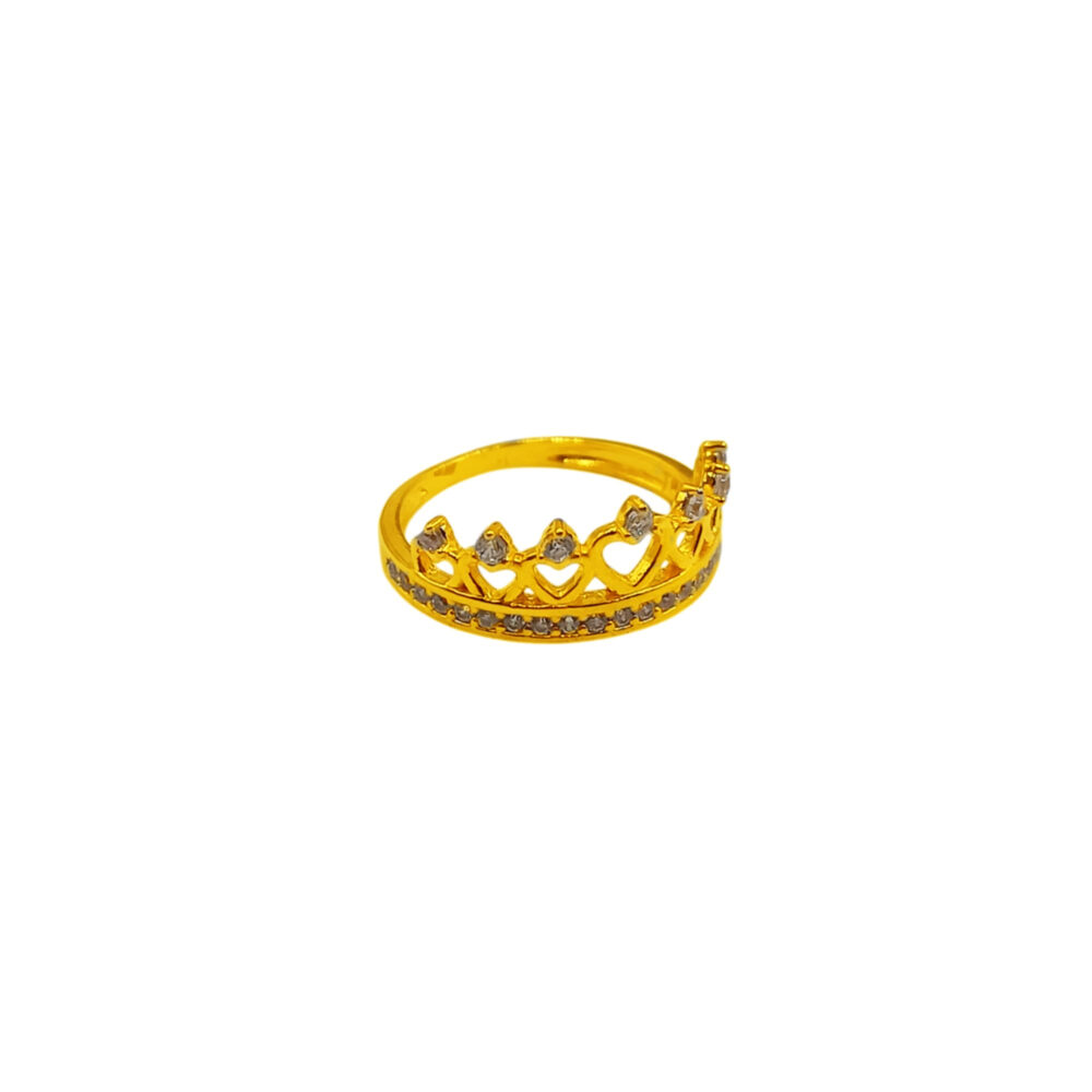 916 Gold Heart Crown Ring - Image 2